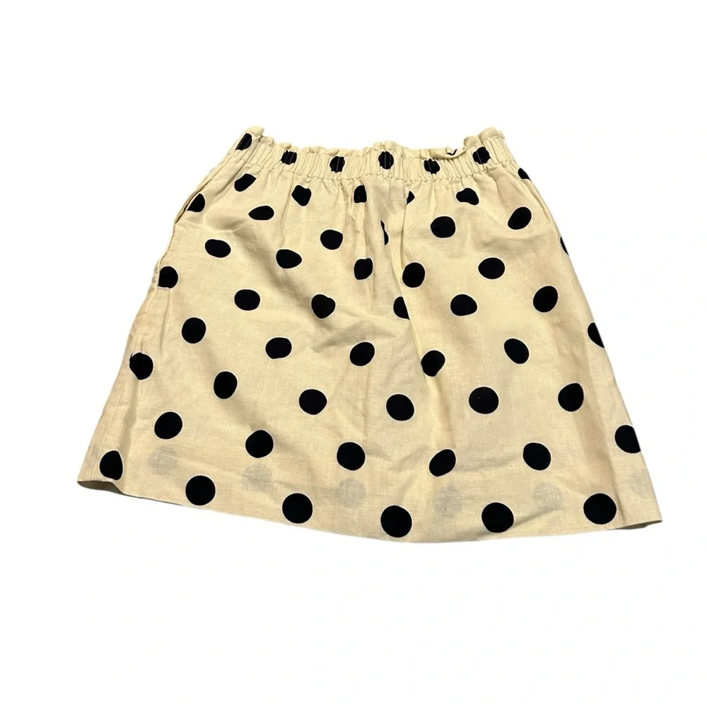 J. CREW polkadot linen blend skirt